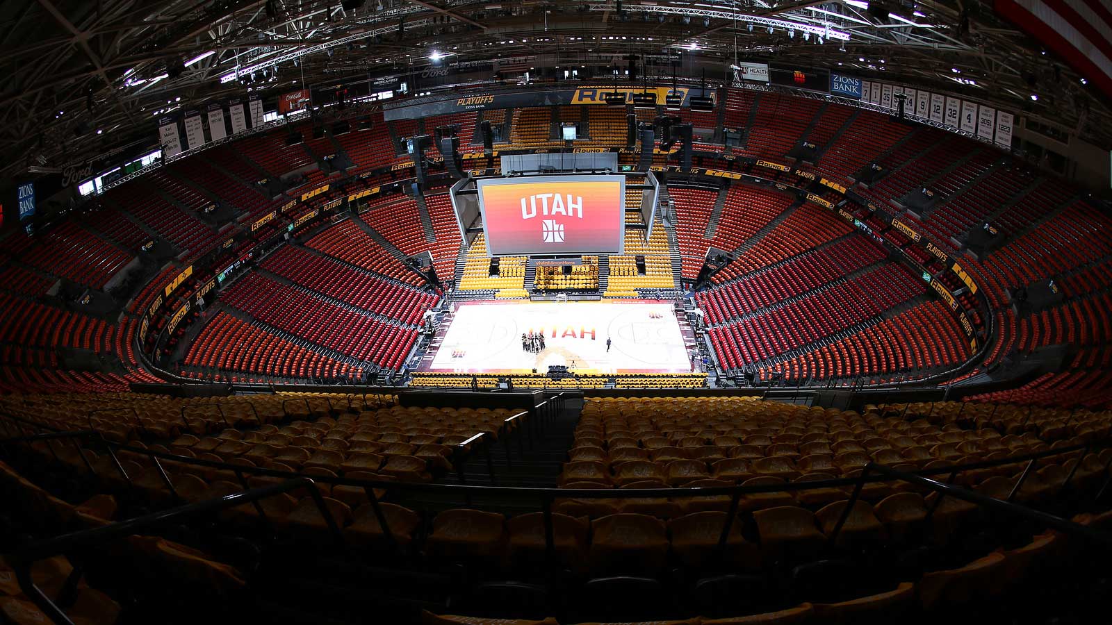 Vivint Arena all dressed up in 'City' colors for Utah Jazz playoff opener